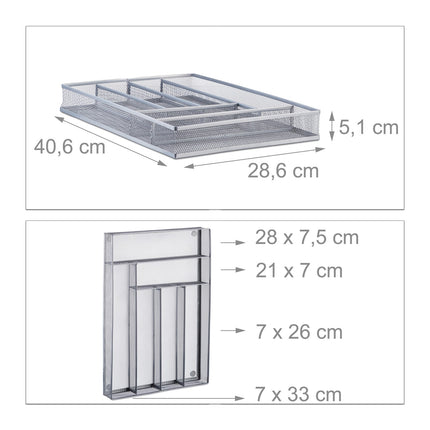 Cutlery tray in metal mesh L