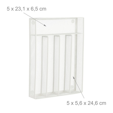 Cutlery tray metal white