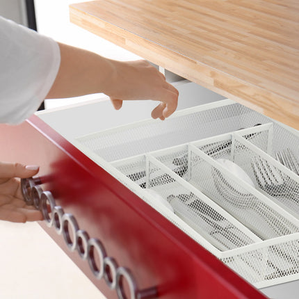 Cutlery tray metal white