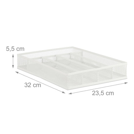 Cutlery tray metal white