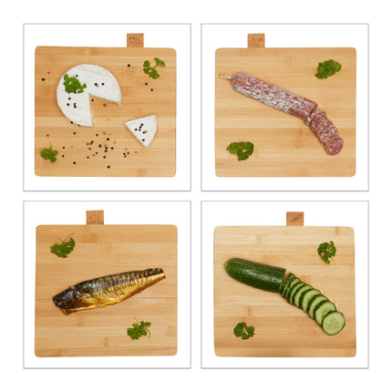 Cutting board set of 4 with stand