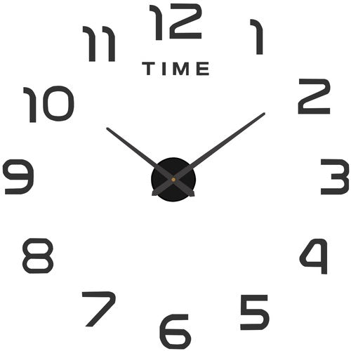 DIY 3D Wall Clock, Black, 60-130 cm, Silent, Loft Style