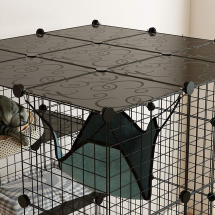 DIY Cat Cage with Activity Center, 4 Levels, 5 Doors