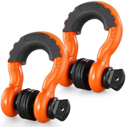 D-Ring Tow Shackles, 2-Pack, 19 mm, 22 mm Pin