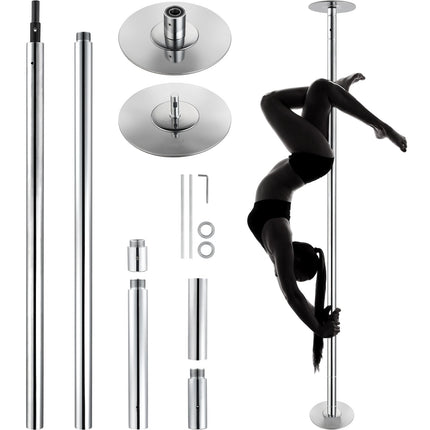 Dance Pole, 45mm Stainless Steel, Spin/Static, Adjustable