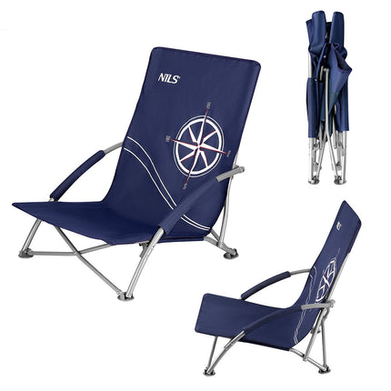 Dark Blue Beach Chair – Foldable, Lightweight