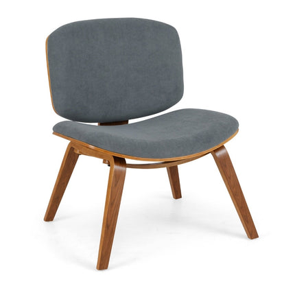 Dark Gray Accent Chair with Curved Back and Padded Seat