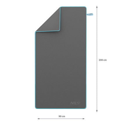Dark Gray Microfibre Towel, 200x90 cm