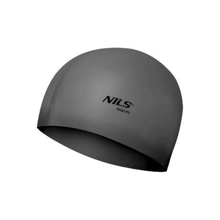 Dark Gray Silicone Swimming Cap – Solid Color