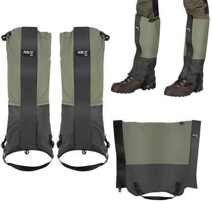 Dark Green Hiking Gaiters, Waterproof, Adjustable