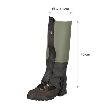 Dark Green Hiking Gaiters, Waterproof, Adjustable