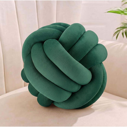 Dark Green Knot Pillow – 25 cm, Polyester Foam
