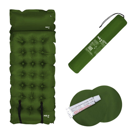 Dark Green Self-Inflating Camping Mat, Compact