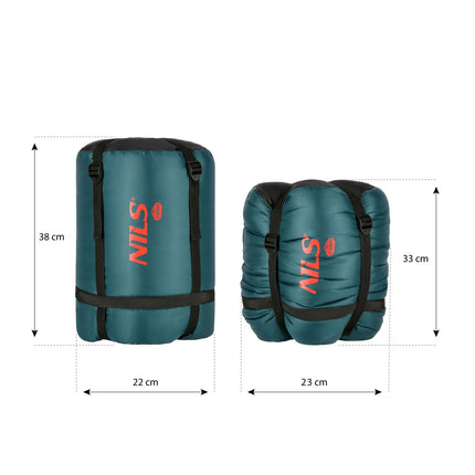 Dark Green Sleeping Bag, Lightweight, Compact