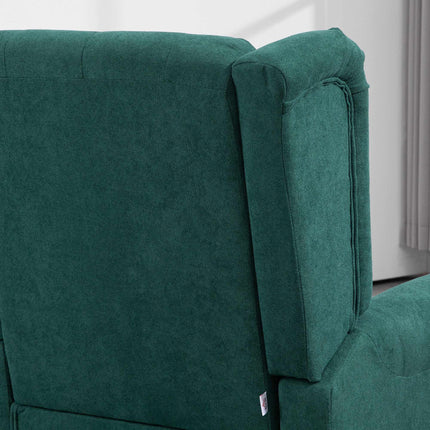 Dark Green Wingback Chair, Removable Cover, 74 x 86 x 102 cm