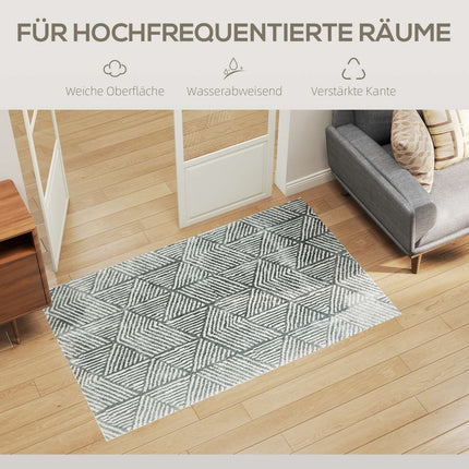 Dark Grey Washable Living Room Rug – 150 x 80 cm