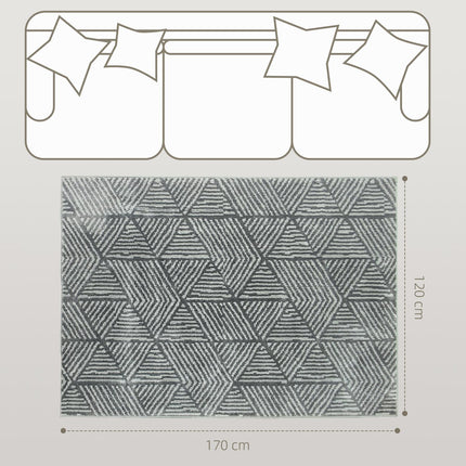 Dark Grey Washable Living Room Rug, 150 x 80 cm