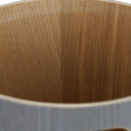 Dark gray wooden wastebasket