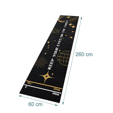 Dart Mat with Oche Line, 60x260 cm, Non-Slip