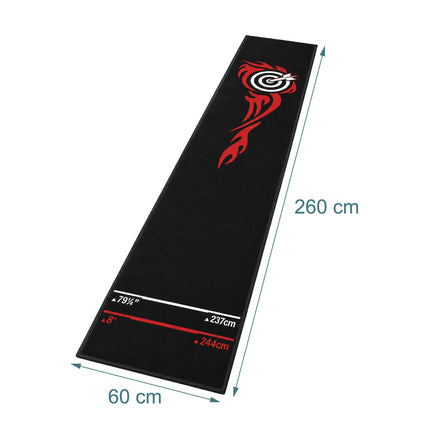 Dart Mat with Oche Line, 60x260 cm, Non-Slip