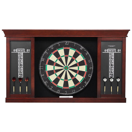Dartboard Cabinet Set, 18 in Sisal Board, 6 Steel-Tip Darts