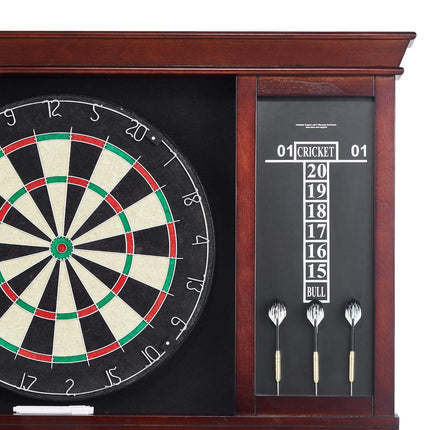 Dartboard Cabinet Set, 18 in Sisal Board, 6 Steel-Tip Darts