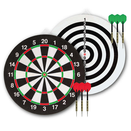 Dartboard Set with 6 Brass Darts, Double-Sided 45cm