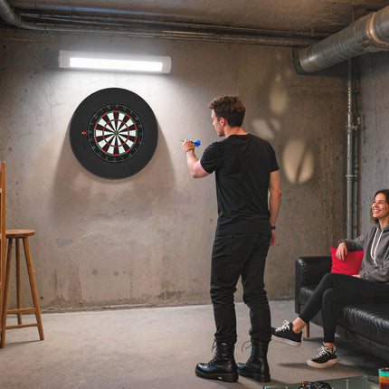 Dartboard Set with Sisal Board, Safety Ring, 6 Steel Darts