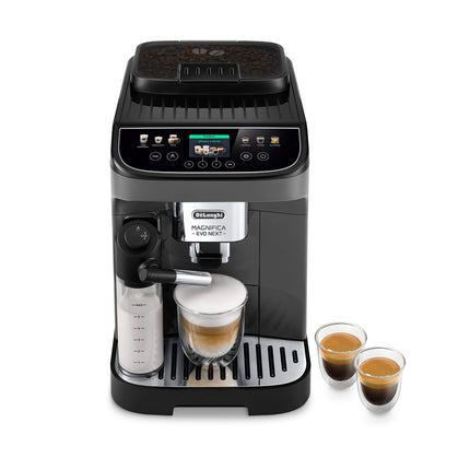 De'Longhi Magnifica Evo Milk Espresso Machine, 10 Drinks, Black/Graphite, 15 Bar