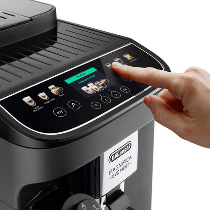 De'Longhi Magnifica Evo Milk Espresso Machine, 10 Drinks, Black/Graphite, 15 Bar