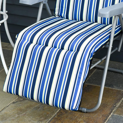 Set of 2 blue sun loungers, foldable and adjustable