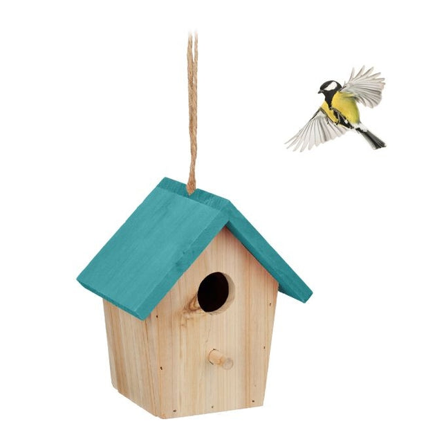 Deco Birdhouse Blue Roof