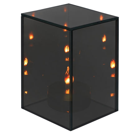 Decorative 3D Mirror LED Lantern 10 x 10 x 15 cm, Battery Operated, Glass