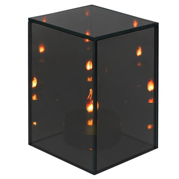 Decorative 3D Mirror LED Lantern 10 x 10 x 15 cm, Battery Operated, Glass