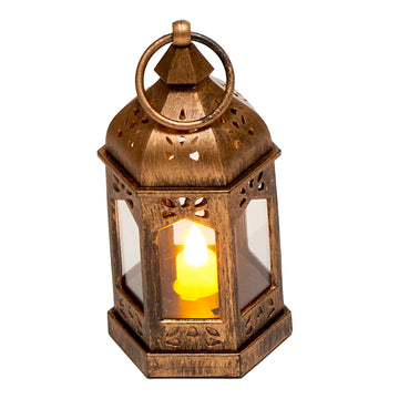 Decorative Candle Lanterns, 12-Pack LED Flameless, Bronze