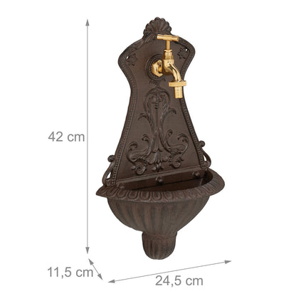 Decorative Cast Iron Wall-Mounted Garden Fountain