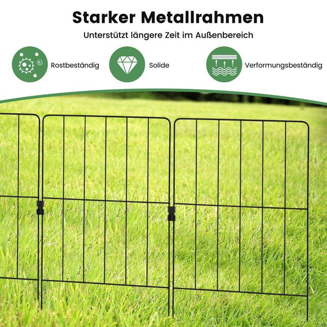 Decorative Metal Garden Fence, 25 Pieces, Rustproof, 33x61 cm