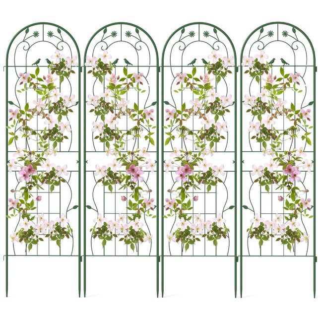 Decorative Metal Garden Trellis Set, 180x50 cm, Green