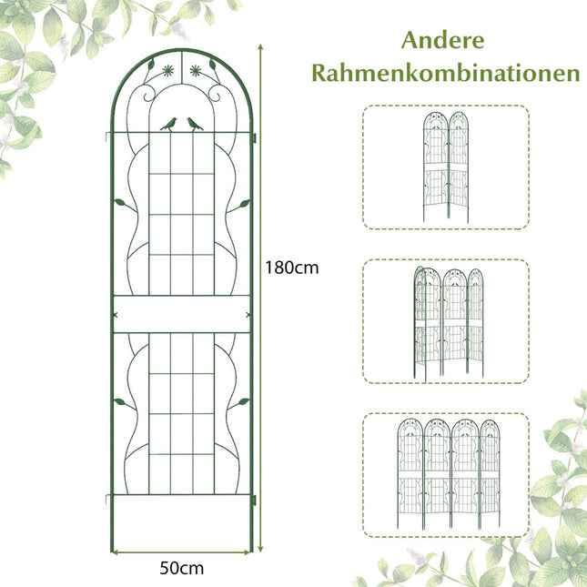 Decorative Metal Garden Trellis Set, 180x50 cm, Green