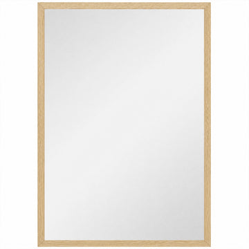 Decorative Wall Mirror, 40x60 cm, Natural MDF Frame