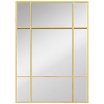Decorative Wall Mirror, Gold Metal Frame, 50x70 cm