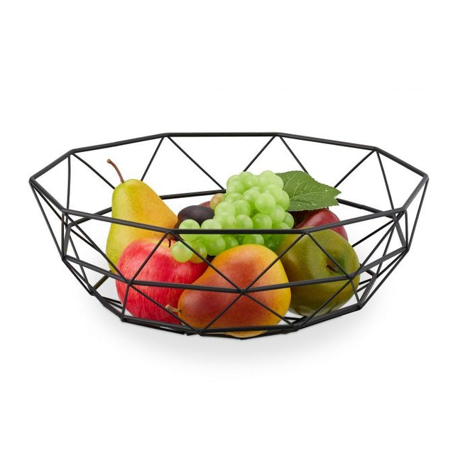 Decorative metal fruit bowl