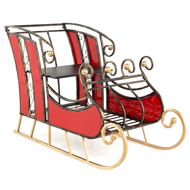Decorative metal sleigh Christmas sleigh for Christmas 93 x 41 x 59 cm red
