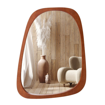 Decorative wall mirror with rustic frame Asymmetrical mirror 68 x 53.5 cm