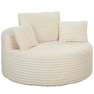 Deep Seat Foam Armchair with Cushions, Cream White