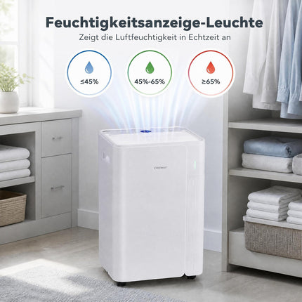 Dehumidifier 20L/Day, 3 Modes, Portable with Drain Hose