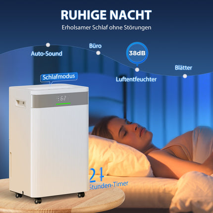 Dehumidifier, 4.5L Tank, 24-Hour Timer, LED Display