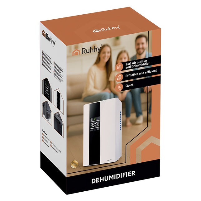 Dehumidifier & Air Purifier, 2-in-1, 2000ml Tank, Quiet