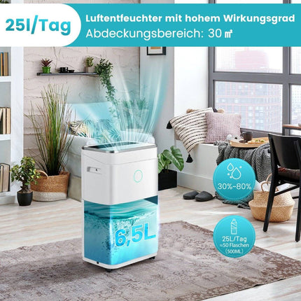 Dehumidifier with 6.5 L water tank for up to 30 - 25 L / day