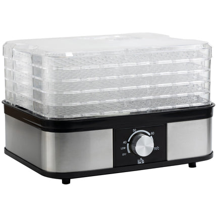 Dehydrator with timer & temperature control, 5 levels, stainless steel